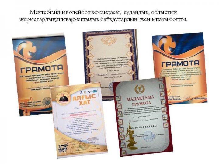 Мектебімідің волейбол командасы,  аудандық, облыстықжарыс