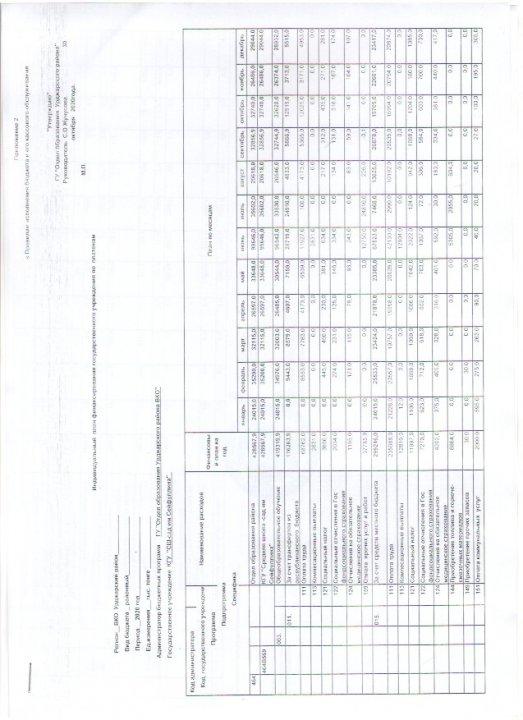 Индивидуальный план финансирования государственного учреждения по платежам